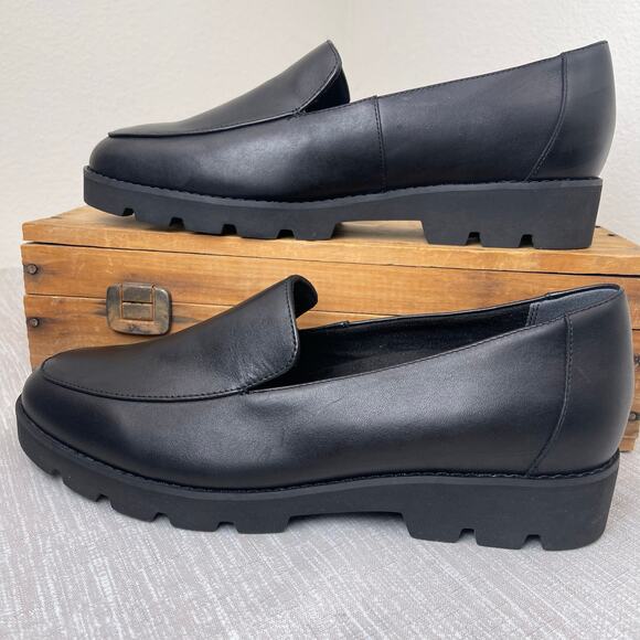 Vionic Kensley Black Leather Lug Sole Loafers Women’s 9 Comfort Shoes Orthotic - Picture 7 of 10